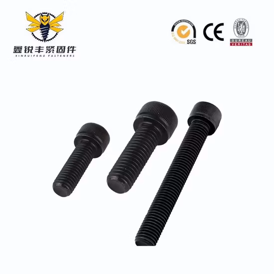 M2 M2.5 M3 M4 M5 M6 Steel Black Hexagon Screw DIN 912 Cup Head Machine Screw Bolts Hex Socket Furniture Bolts