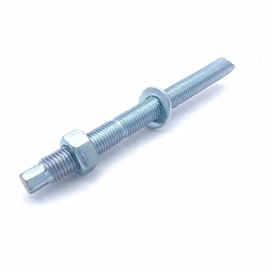 M20X260 Chemical Anchor Fixing Rod Threaded Stud Fastener Bolt Expansion Zinc Yellow Plated Wzp Galvanization Carbon Steel China Factory 